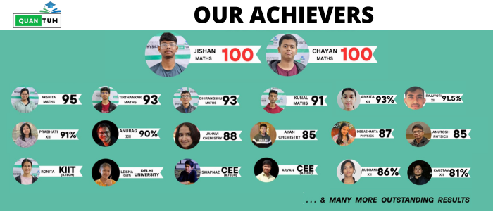 Top achievers and board exam results from Quantum Education PCMB coaching institute in Guwahati