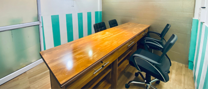 Faculty discussion and student mentoring room at Quantum Education PCMB institute in Guwahati.