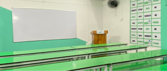 Spacious classroom for physics, chemistry, mathematics and biology coaching at Quantum Education Guwahati.